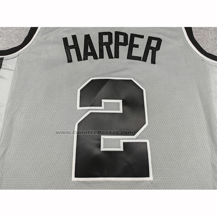 Maglia San Antonio Spurs Dylan Harper No 2 Statement 2025-26 Grigio